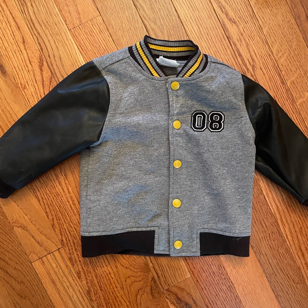 Little Impressions by Macy’s baseball style jacket. So cute 12 months